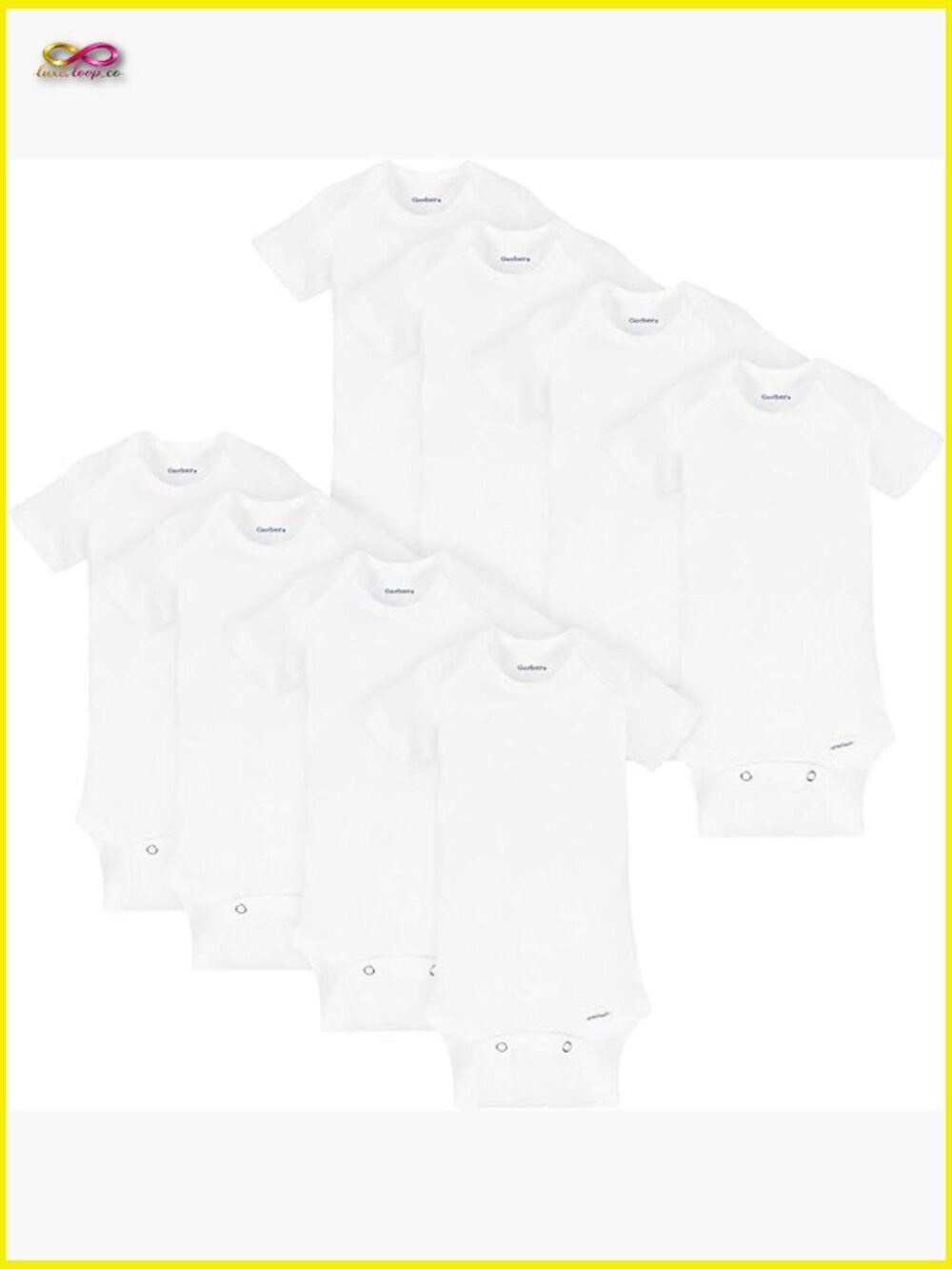 8-pack Short Sleeve Bodysuits Onesies Baby Layette Essentials Soft Cotton